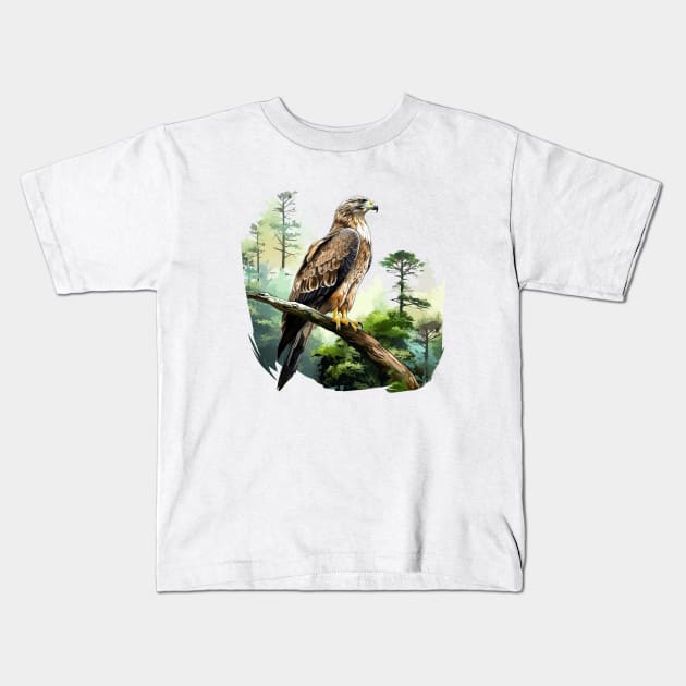 Hawk Hunter Kids T-Shirt by zooleisurelife